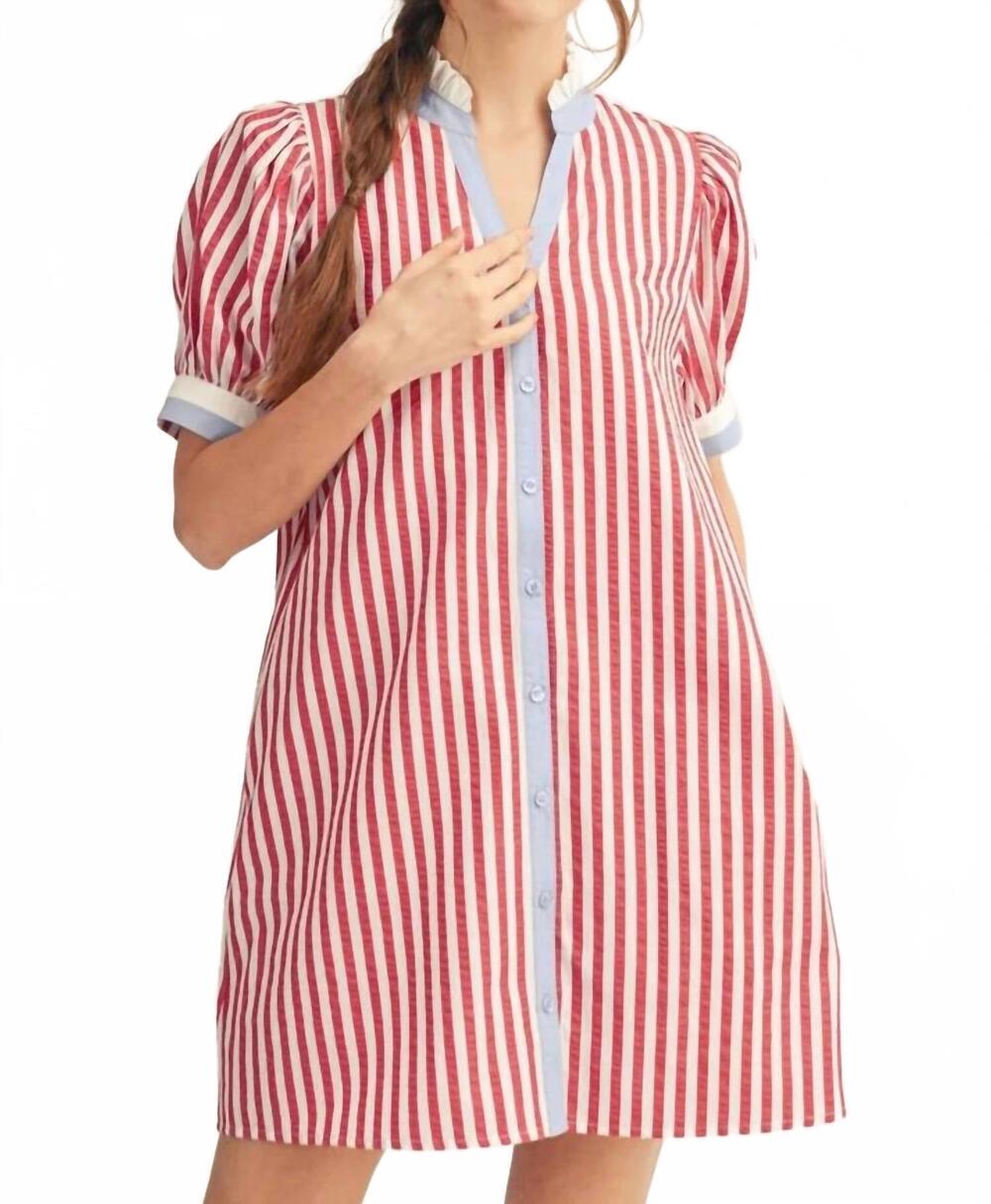 NEW JODIFL liberty lover mini dress in red/white